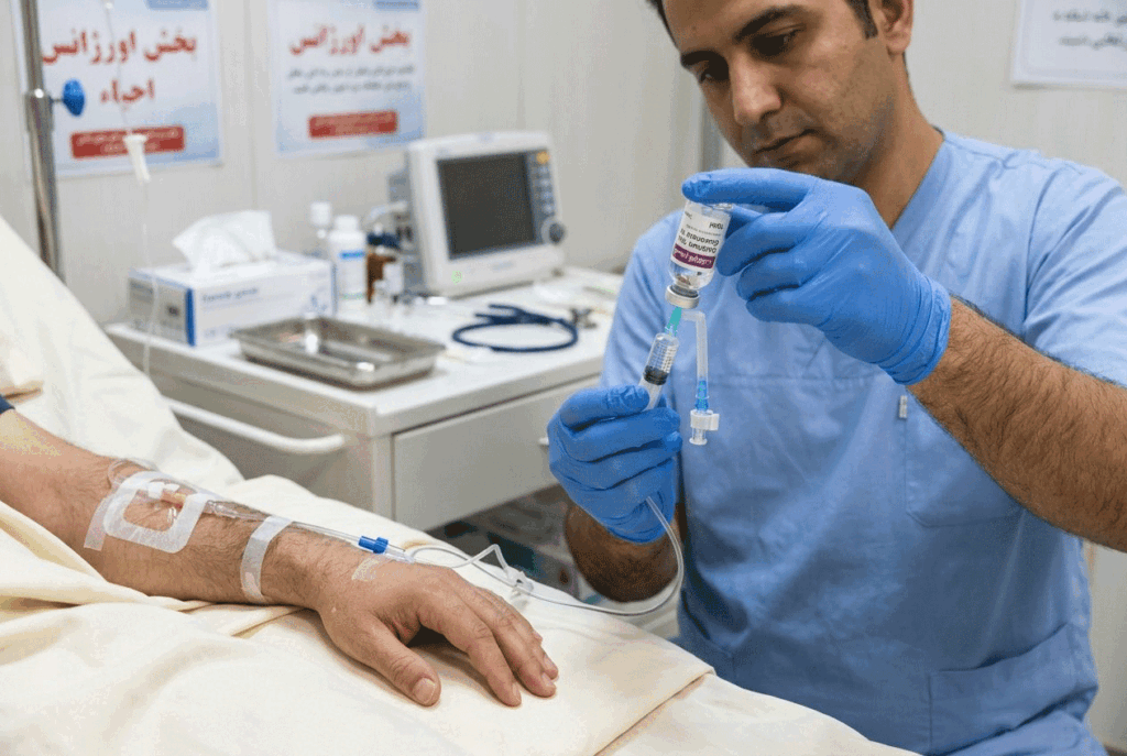 تزریق کلسیم گلوکونات در بخش اورژانس